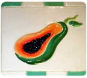 4&nbsp; Relief Ceramic Fruit Tiles - Papaya (12)